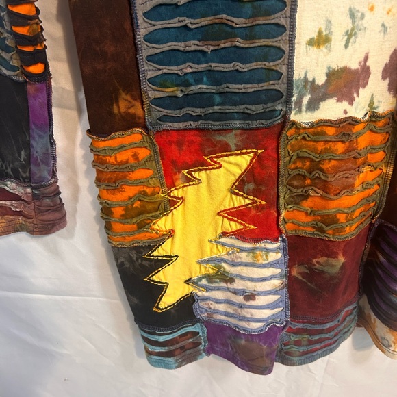 Grateful Dead lightning bolt mini long sleeve dress bohemian music concert - Picture 2 of 5